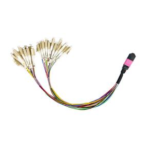 High Density Multimode MPO MTP Cable To LC 24 Cores OM4 Hydra Cable Assemblies