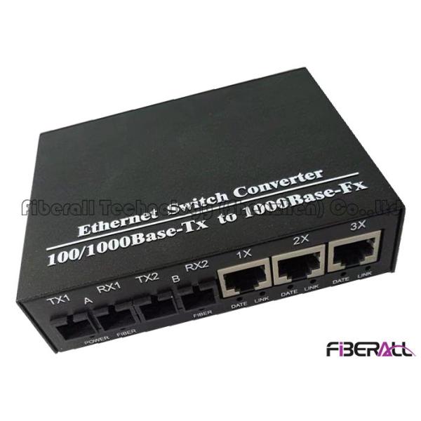 Quality 1000M Cascade Fiber Media Converter Optical Ethernet Switch With 3 RJ45 Ports wholesale
