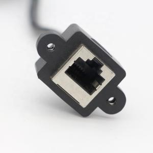 Custom 6FT Screw Locking Stud Network Ethernet Female Socket RJ45 Panel Mount