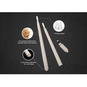 Cheap Champagne Disposable Micropigmentation Pen Manual Eco - Holder With Pigment Brush for sale