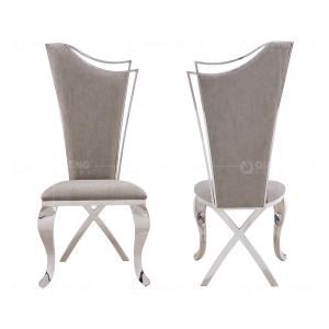 54x49x117cm Modern SS Dining Chairs With Black Velvet High Backrest