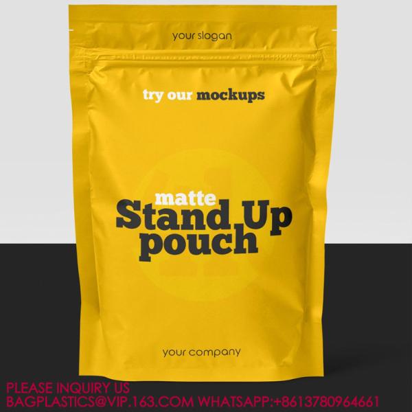 Recyclable Biodegradable Colorful Pacakge Aluminum Foil Stand Up Pouch With Zip