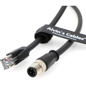 Cheap Alvin's M12 4-Pin D-Code to RJ45 10m Green Industrial Ethernet Cable for sale