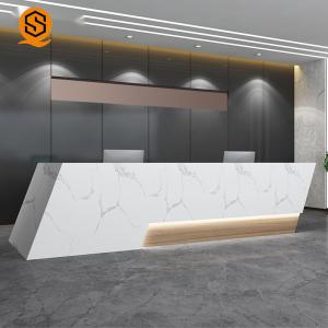 Acrylic Round Salon Reception Desk Joint Seamless MDF Veneered