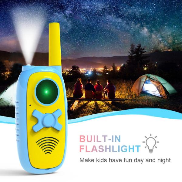 0.5W 3-Channel Toy Walkie Talkies for Outdoor Camping blue green red light 500m working range for kids