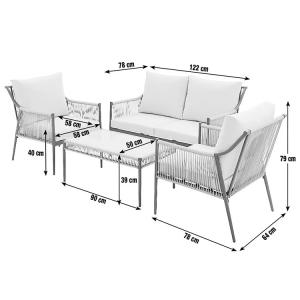 Transform Your Patio with AJUNION Metal Furniture Set Armchair Size W64 x D78 x