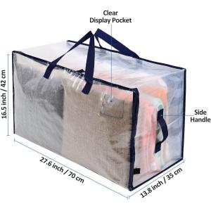 Heavy Duty Extra Large Moving Bags W/Backpack Straps - Strong Handles & Zippers,