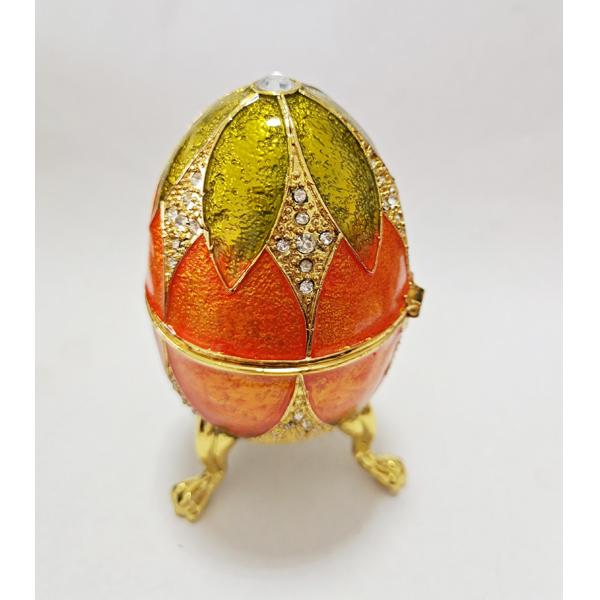 Luxury Faberge Easter Eggs Elegant Enamel jewlery box Crystal Egg Trinket box Jewelry Box Holder Easter Egg Collectible