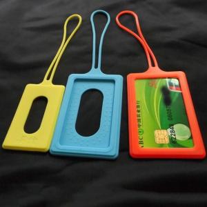 Durable Blue Pink Silicone Credit Card Pouch / Silicone Travel Bag Tag With