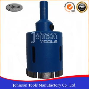 Black / Blue 1 / 2" Shaft 55mm Granite Drill Bit With Flat segment