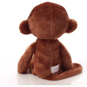 Sitting Long Tail Brown Monkey Plush Toy With Big Ears