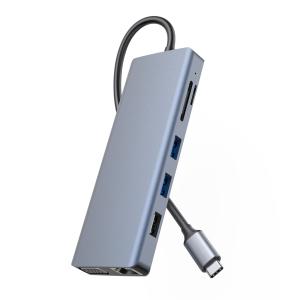 Cheap Grey Connector Color USB 3.0 Inthernet RJ45 HDMI 4K 12 In 1 Usb C Hub for sale