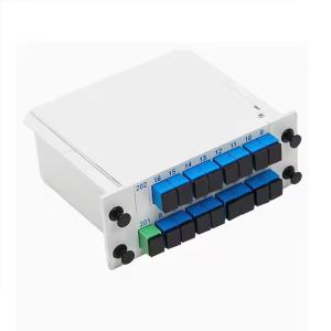 FTTH Cassette Type Fiber Optic Coupler PLC Splitter Lgx ABS Box Module Inserted