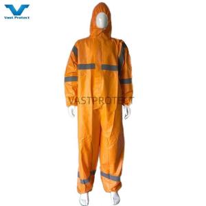 CE Type 4/5/6 Disposable Bi Color Tyvek Coverall With Reflective Strips And