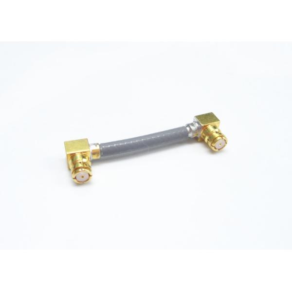 Custom Female Right Angle Coaxial Connector SMP Microwave Cables Assembly