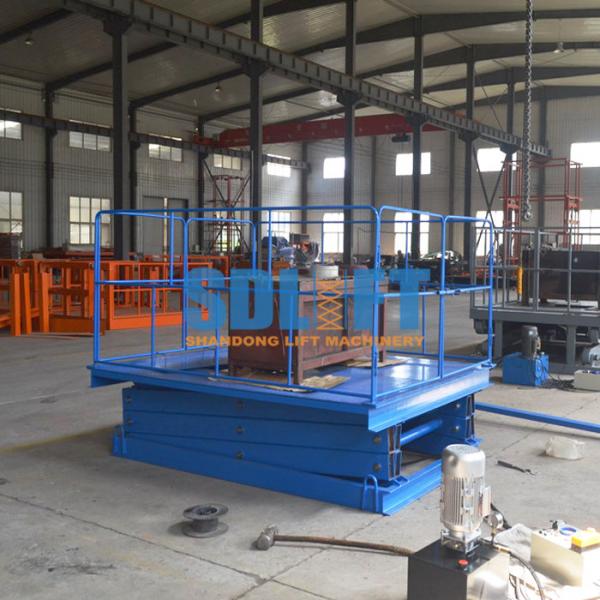 1T Stationary Hydraulic Scissor Lift Elevator , Pallet Scissor Lift Platforms