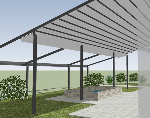 Quality Retractable Shade Awning  SUNC Custom PVC Pergola System With Sliding Canopy wholesale
