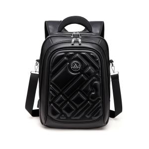 Cheap Pu Leather Waterproof Custom Travel Backpack Purse Laptop USB For Man 42x32x14cm for sale