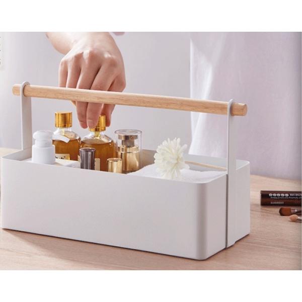 White Powder Coated 19cm Metal Houseware Iron cosmetic Storage Box