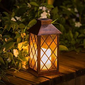 Outdoor Garden Solar Hanging LED String Lights Flashing Candle Lights