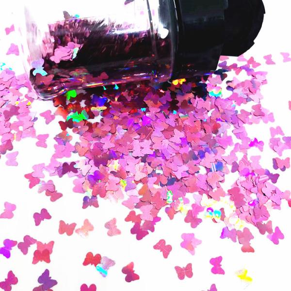 Quality Rainbow Glitter Clutches Shaped Rainbow Polyester Sequin Material Shaped Flying Butterfly for Nail Art Body Face Craft wholesale