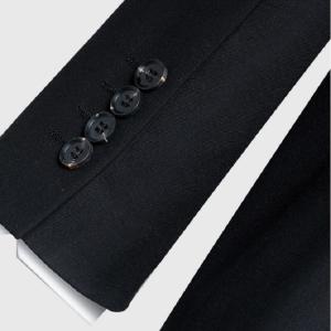 Slim Fit Black Formal Blazer Coats Suits Jacket with Flat Front Style and