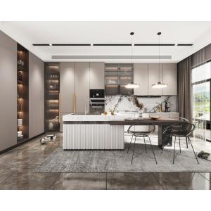 China Modern Minimalist Melamine Kitchen Cabinet with Quartz Countertop on sale