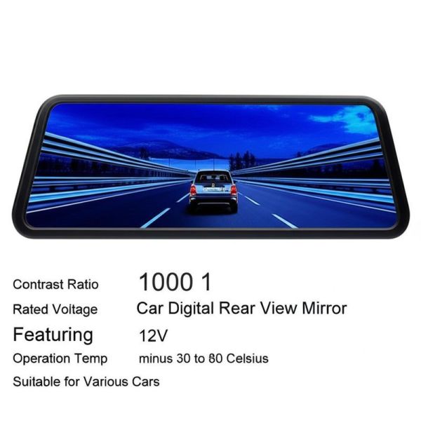 Quality Contrast Ratio 1000 1 Car Digital Rear View Mirror Featuring Rated Voltage 12V Operation Temp minus 30 to 80 Celsius Suitable for Various Cars wholesale