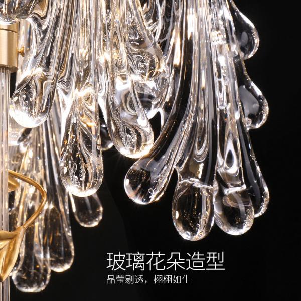 OEM LED Glass Flower Ceiling Light Soft Brightness Wear Proof