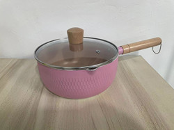 Kitchen Multi Coloured Small Cooking Pots With Wooden Handle