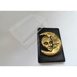 China 3D Zinc Alloy, Iron, Brass Rhinestone Lapel Pin without Soft Enamel, with Antique Gold Plating on sale