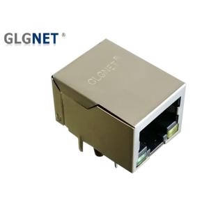 10 100Base T Through Hole Rj45 Led Connector Single Port 90° Angle -40 To 85℃