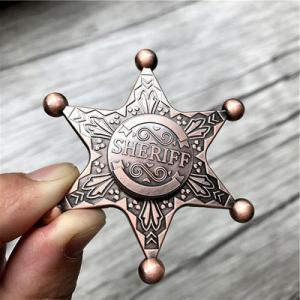Hexagonal Neptune Sheriff's Badge Fidget Spinner for ADHD ADD Relief and Anti