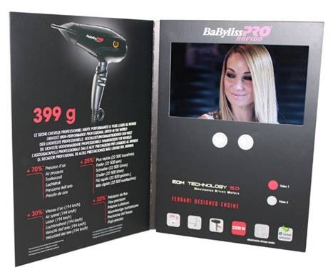 VIF customized Handmade 5 inch IPS Video In Folder Lcd Video Brochure built in