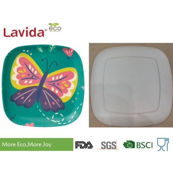 Natural Bamboo Fiber Sqaure Dinning Plate Serving Plate 11'/28cm for home restaurant school