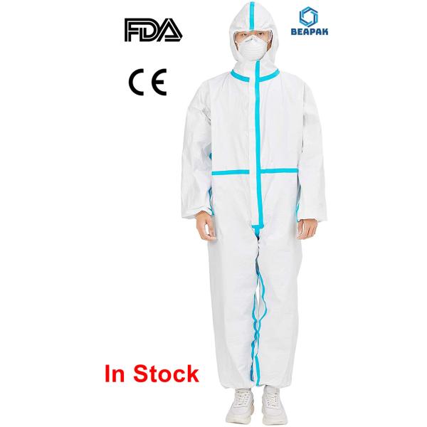 Quality Splash Proof Disposable Protective Coverall , Disposable Work Suits Waterproof wholesale