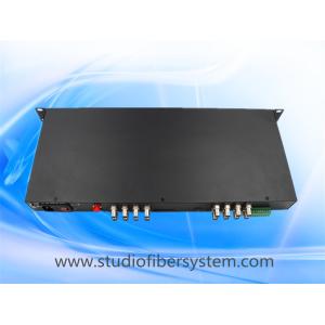 Cheap 5mp 16 port CVI to fiber converter with rs485/422/232 ptz data in 1U rack mount chassis for CCTV surveillance system for sale