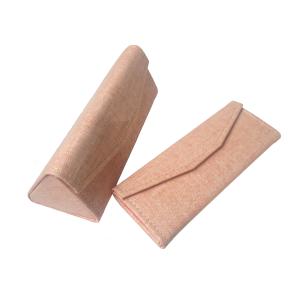 Cheap Triangular Fold Up Glasses Case Gunny Cloth / Denim Material With Holder for sale
