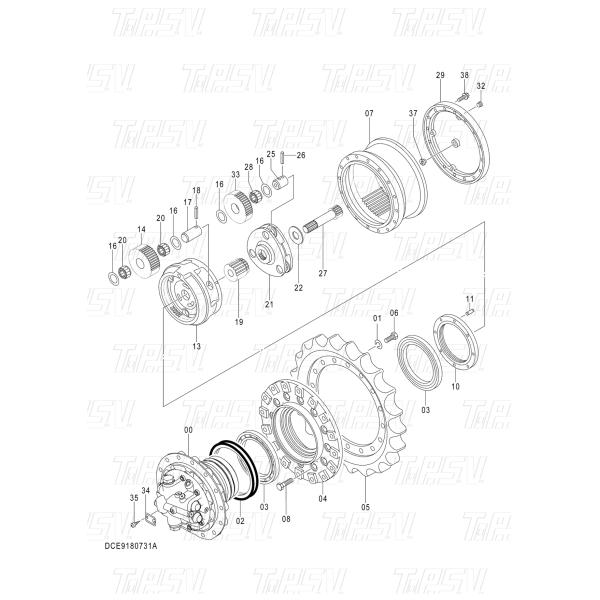 OEM Excavator Parts Planetary Reducer Drive Catalog Systems For Machinery / Energy / Mining Industries 9180731 ZX120