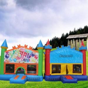 Customized Size Inflatable Frozen Castle Bouncer with Water Slide of PVC