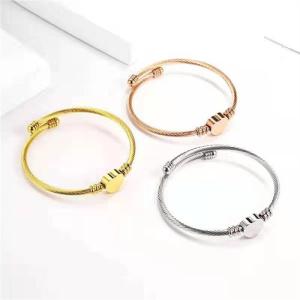 Goldplated Stainless Steel Bangle Charm Bracelets Endless Insert ODM