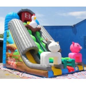 EN71 Double Slide Farm Animal Inflatable Water Slides Blow Up Water Bouncy