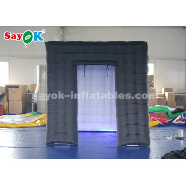 Inflatable Party Tent Black Inflatable Cube Photo Booth For Advertising High Tear Strength