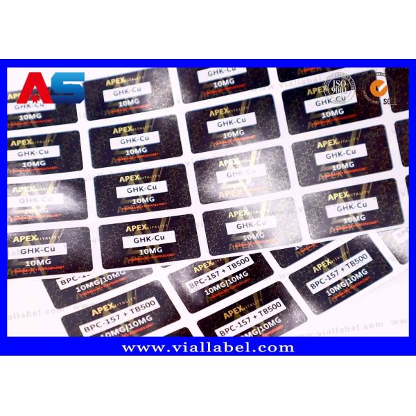 Quality Peptide Small Bottle Label Printing , 3ml Ghk-Cu Labels Printing Foil Aluminum Metallic Colors wholesale