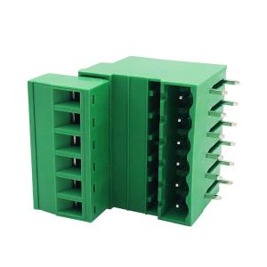 Cheap 5.08mm Pitch Dual Row PCB Pluggable Screw Terminal Blocks Plug + Angle Pin Header for sale