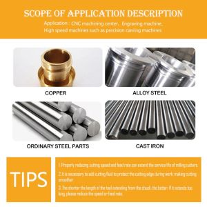 4-Flute Tungsten Carbide End Mill with Chip Flute and 55-Degree Flat Cutting