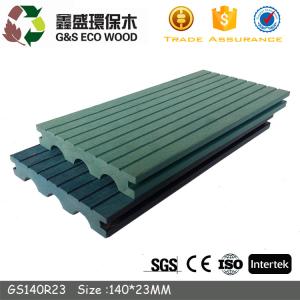 Olive Green Cracking Prevention Solid Floor Deck Outdoor Anti Slip Wpc Plank