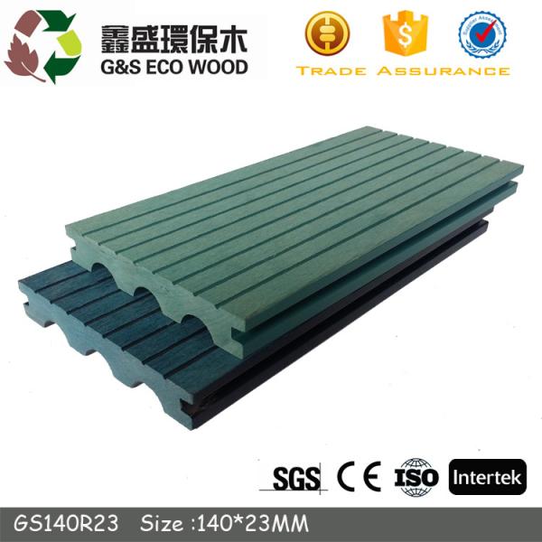 Olive Green Cracking Prevention Solid Floor Deck Outdoor Anti Slip Wpc Plank