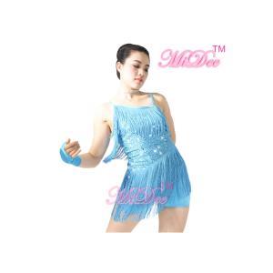 Latin Dance Competition Costumes With Asymmetrical Camisole Sequin Biketard