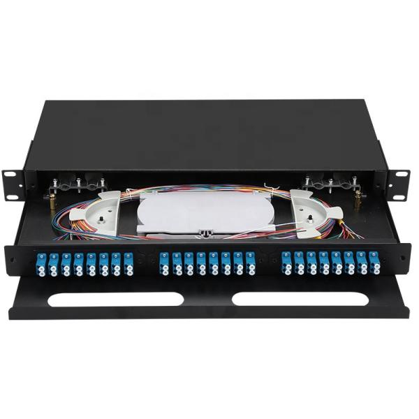 Quality 19 inch 24/48Cores Pull type optical fiber distribution frame 24 port Rack Mounted Indoor fiber patch panel(7244204) wholesale